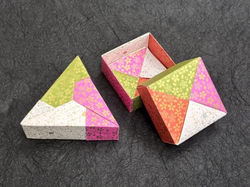 新作　組箱　(三角・四角)　ブロック折り紙