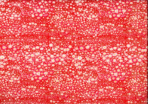 友禅　0320　コスモス柄　赤