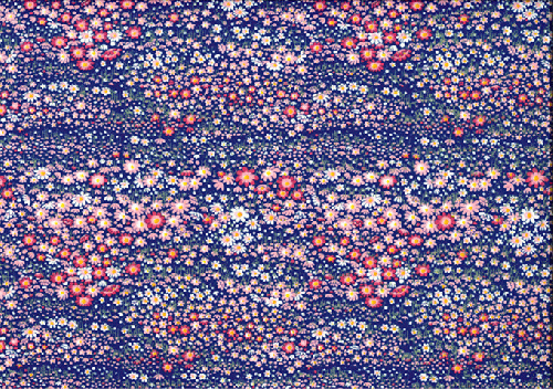 友禅　0321　コスモス柄　紺