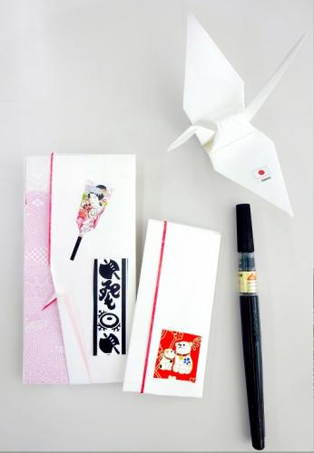 歌舞伎　鶴の金封とポチ袋
